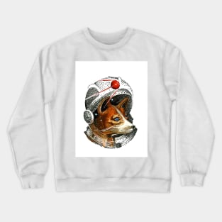 Dogs being man's best friend, The first cosmonaut,  Strelkaa, Space, Galaxy, Universe, Print Art Crewneck Sweatshirt